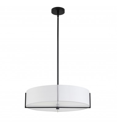 4LT Incandescent Pendant, MB w/ WH Shade-(PST-214P-MB-WH)-Dainolite  4LT Incandescent Pendant, MB w/ WH Shade-(PST-214P-MB-WH)-Dainolite
