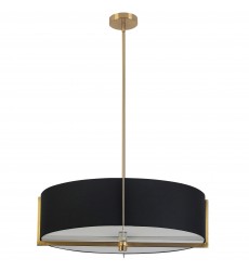  4LT Incandescent Pendant, AGB w/ BK Shade-(PST-264LP-AGB-BK)-Dainolite