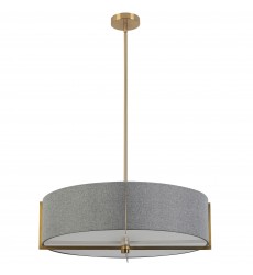  4LT Incandescent Pendant, AGB w/ GRY Shade-(PST-264LP-AGB-GRY)-Dainolite