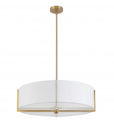 4LT Incandescent Pendant, AGB w/ WH Shade-(PST-264LP-AGB-WH)-Dainolite  4LT Incandescent Pendant, AGB w/ WH Shade-(PST-264LP-AGB-WH)-Dainolite