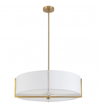 4LT Incandescent Pendant, AGB w/ WH Shade-(PST-264LP-AGB-WH)-Dainolite  4LT Incandescent Pendant, AGB w/ WH Shade-(PST-264LP-AGB-WH)-Dainolite