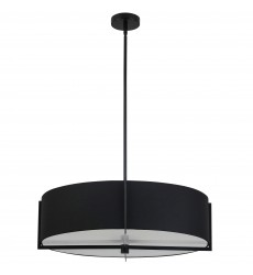 4LT Incandescent Pendant, MB w/ BK Shade-(PST-264LP-MB-BK)-Dainolite  4LT Incandescent Pendant, MB w/ BK Shade-(PST-264LP-MB-BK)-Dainolite