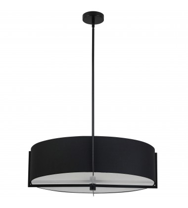 4LT Incandescent Pendant, MB w/ BK Shade-(PST-264LP-MB-BK)-Dainolite  4LT Incandescent Pendant, MB w/ BK Shade-(PST-264LP-MB-BK)-Dainolite