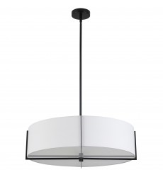 4LT Incandescent Pendant, MB w/ WH Shade-(PST-264LP-MB-WH)-Dainolite  4LT Incandescent Pendant, MB w/ WH Shade-(PST-264LP-MB-WH)-Dainolite