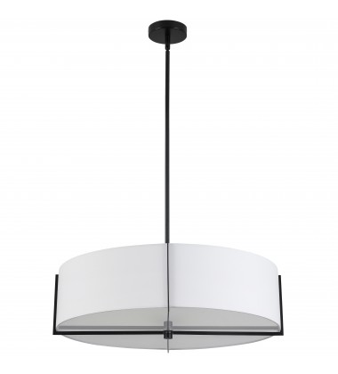 4LT Incandescent Pendant, MB w/ WH Shade-(PST-264LP-MB-WH)-Dainolite  4LT Incandescent Pendant, MB w/ WH Shade-(PST-264LP-MB-WH)-Dainolite