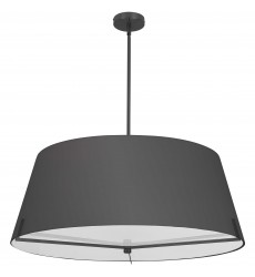  4 LT Incandescent Pendant, MB w/ BK fabric shade-(PST-324P-MB-BK)-Dainolite