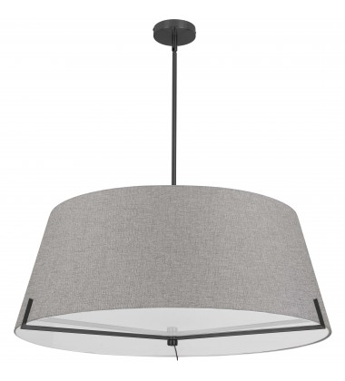  4 LT Incandescent Pendant, MB w/ GRY fabric shade-(PST-324P-MB-GRY)-Dainolite