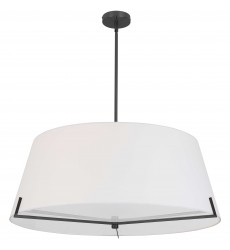  4 LT Incandescent Pendant, MB w/ WH fabric shade-(PST-324P-MB-WH)-Dainolite
