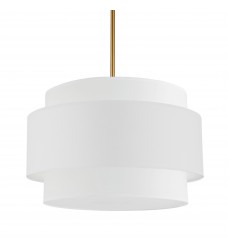 4LT Incandescent Chandelier, AGB w/ WH Shade-(PYA-224C-AGB-WH)-Dainolite  4LT Incandescent Chandelier, AGB w/ WH Shade-(PYA-224C-AGB-WH)-Dainolite