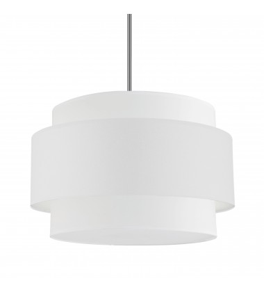  4LT Incandescent Chandelier, PC w/ WH Shade-(PYA-224C-PC-WH)-Dainolite