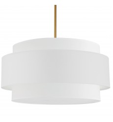 4LT Incandescent Chandelier, AGB w/ WH Shade-(PYA-304C-AGB-WH)-Dainolite  4LT Incandescent Chandelier, AGB w/ WH Shade-(PYA-304C-AGB-WH)-Dainolite