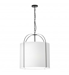  3LT Incandescent Pendant, BK w/ BK Shade-(QCY-221P-BK-WH)-Dainolite