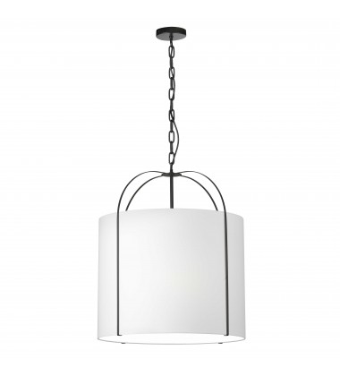  3LT Incandescent Pendant, BK w/ BK Shade-(QCY-221P-BK-WH)-Dainolite