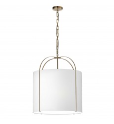  3LT Incandescent Pendant, GLD w/ WH Shade-(QCY-221P-GLD-WH)-Dainolite
