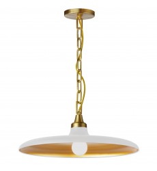 1LT Incand Pendant, AGB w/ MW & GLD Shade-(QTN-181P-MW-AGB)-Dainolite  1LT Incand Pendant, AGB w/ MW & GLD Shade-(QTN-181P-MW-AGB)-Dainolite