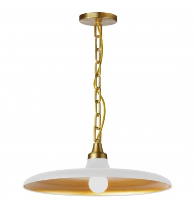  1LT Incand Pendant, AGB w/ MW & GLD Shade-(QTN-181P-MW-AGB)-Dainolite