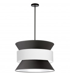  4LT Incandescent Pendant, MB w/ BK & WH Shade-(QUA-244P-BK-WH)-Dainolite