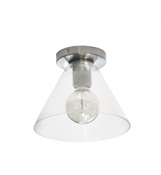 1LT Flush Mount, SC w/ Clear Glass-(RSW-91FH-SC-CLR)-Dainolite  1LT Flush Mount, SC w/ Clear Glass-(RSW-91FH-SC-CLR)-Dainolite