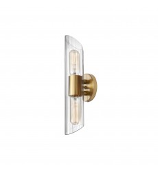 2LT Vanity, AGB w/ Clear Fluted Glass-(SAM-162W-AGB)-Dainolite  2LT Vanity, AGB w/ Clear Fluted Glass-(SAM-162W-AGB)-Dainolite