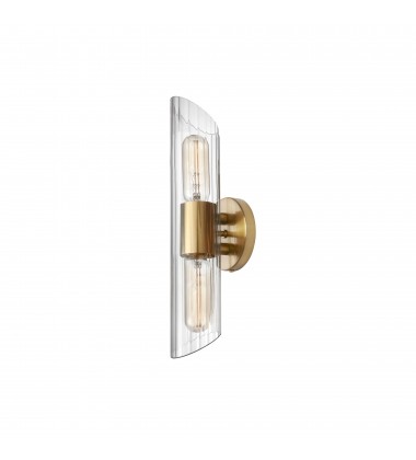  2LT Vanity, AGB w/ Clear Fluted Glass-(SAM-162W-AGB)-Dainolite