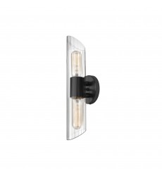 2LT Vanity, MB w/ Clear Fluted Glass-(SAM-162W-MB)-Dainolite  2LT Vanity, MB w/ Clear Fluted Glass-(SAM-162W-MB)-Dainolite