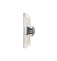 2LT Vanity, PC w/ Clear Fluted Glass-(SAM-162W-PC)-Dainolite  2LT Vanity, PC w/ Clear Fluted Glass-(SAM-162W-PC)-Dainolite