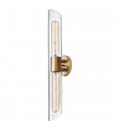  2LT Vanity, AGB w/ Clear Fluted Glass-(SAM-252W-AGB)-Dainolite