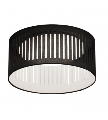 14W Slit Drum Flush Mount, Black-(SDLED-15FH-BK)-Dainolite  14W Slit Drum Flush Mount, Black-(SDLED-15FH-BK)-Dainolite