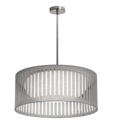  22W Slit Drum Pendant, Grey Shade-(SDLED-20P-GRY)-Dainolite