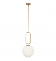  1LT Incandescent Pendant, AGB w/Opal Glass-(SIM-121P-AGB)-Dainolite