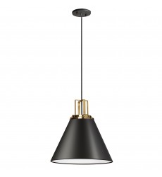1LT Incandescent Pendant, MB w/ AGB Accent-(SNS-141P-MB-AGB)-Dainolite  1LT Incandescent Pendant, MB w/ AGB Accent-(SNS-141P-MB-AGB)-Dainolite