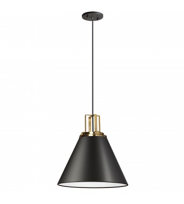 1LT Incandescent Pendant, MB w/ AGB Accent-(SNS-141P-MB-AGB)-Dainolite  1LT Incandescent Pendant, MB w/ AGB Accent-(SNS-141P-MB-AGB)-Dainolite