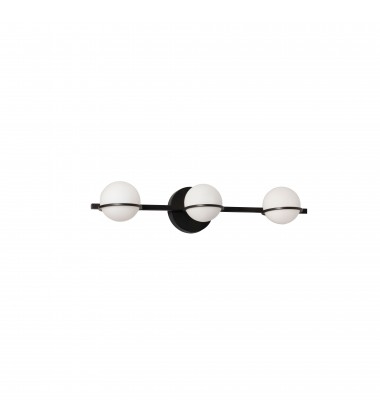  3LT Halogen Vanity Matte Black w/ White Glass-(SOF-233W-MB)-Dainolite