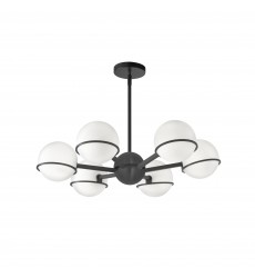  6LT Halogen Chandelier, MB with WH Opal Glass-(SOF-286C-MB)-Dainolite