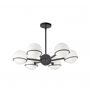  6LT Halogen Chandelier, MB with WH Opal Glass-(SOF-286C-MB)-Dainolite