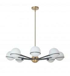  8LT Halogen Chandelier, MB/AGB with WH Opal Glass-(SOF-388C-MB-AGB)-Dainolite