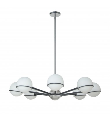  8LT Halogen Chandelier, MB/PC with WH Opal Glass-(SOF-388C-MB-PC)-Dainolite