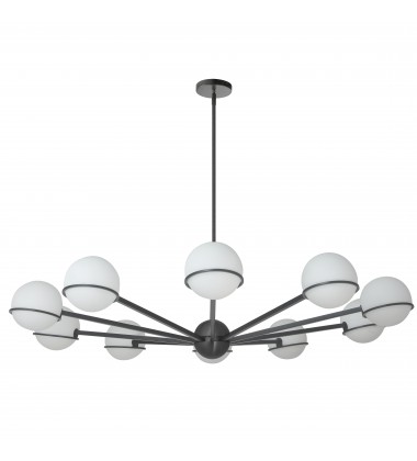  10LT Halogen Chandelier, MB with WH Opal Glass-(SOF-5010C-MB)-Dainolite