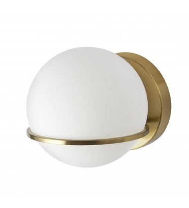  1LT Halogen Wall Sconce, AGB with WH Opal Glass-(SOF-61W-AGB)-Dainolite