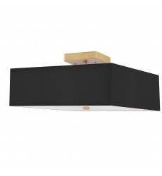  3LT Incandescent Semi-Flush AGB w/ Black Shade-(SRN-143SF-AGB-BK)-Dainolite