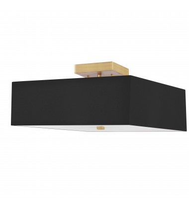  3LT Incandescent Semi-Flush AGB w/ Black Shade-(SRN-143SF-AGB-BK)-Dainolite
