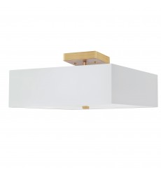  3LT Incandescent Semi-Flush AGB w/ White Shade-(SRN-143SF-AGB-WH)-Dainolite