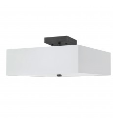  3LT Incandescent Semi-Flush MB w/ White Shade-(SRN-143SF-MB-WH)-Dainolite