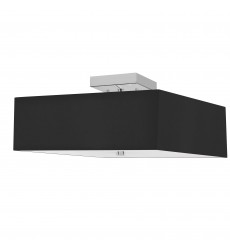  3LT Incandescent Semi-Flush PC w/ Black Shade-(SRN-143SF-PC-BK)-Dainolite