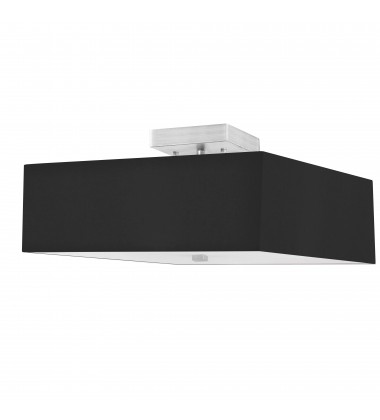  3LT Incandescent Semi-Flush SC w/ Black Shade-(SRN-143SF-SC-BK)-Dainolite