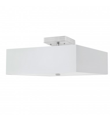  3LT Incandescent Semi-Flush SC w/ White Shade-(SRN-143SF-SC-WH)-Dainolite