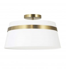  3LT Semi-Flush Mount, AGB w/ WH Shad-(SYM-153SF-AGB-WH)-Dainolite