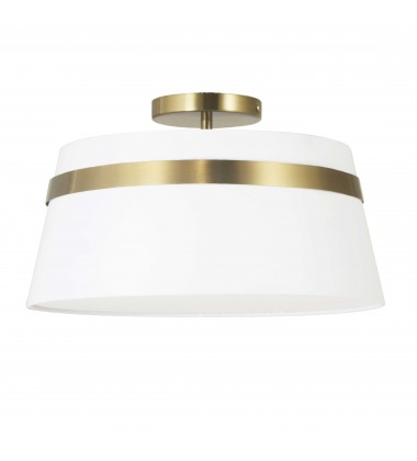  3LT Semi-Flush Mount, AGB w/ WH Shad-(SYM-153SF-AGB-WH)-Dainolite