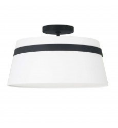  3LT Semi-Flush Mount, MB w/ WH Shade-(SYM-153SF-MB-WH)-Dainolite