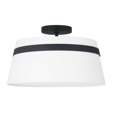  3LT Semi-Flush Mount, MB w/ WH Shade-(SYM-153SF-MB-WH)-Dainolite